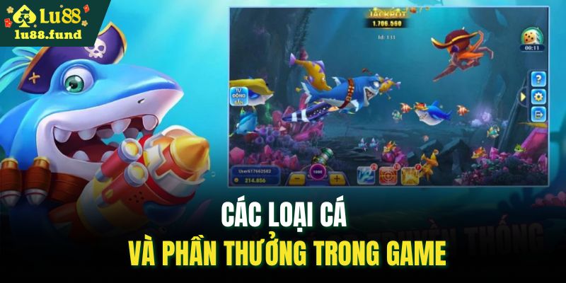 Các loại cá và phần thưởng trong game